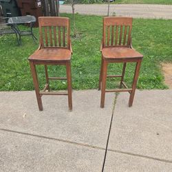 Antique Brown Wooden Chairs