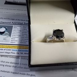 4 Ct black diamond ring 