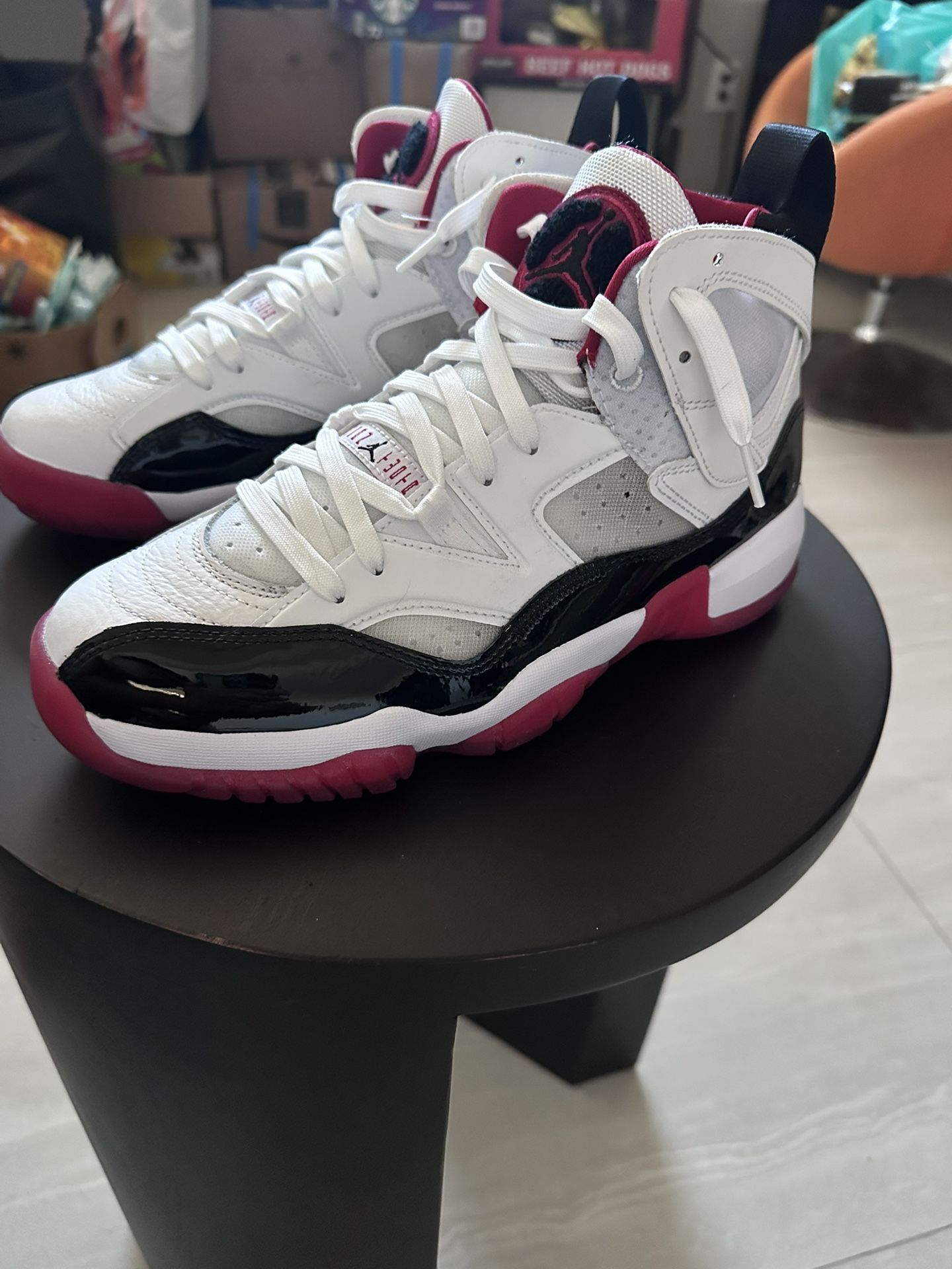 Nike Air Jordan Jumpman Two Trey Shoes "Bred" White Black Red