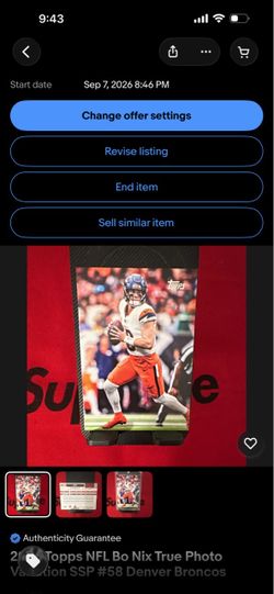 Topps Bo Nix True Photo Variation SSP #58 Denver Broncos