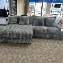 Big Soft Grey Charcoal Sectional Couch