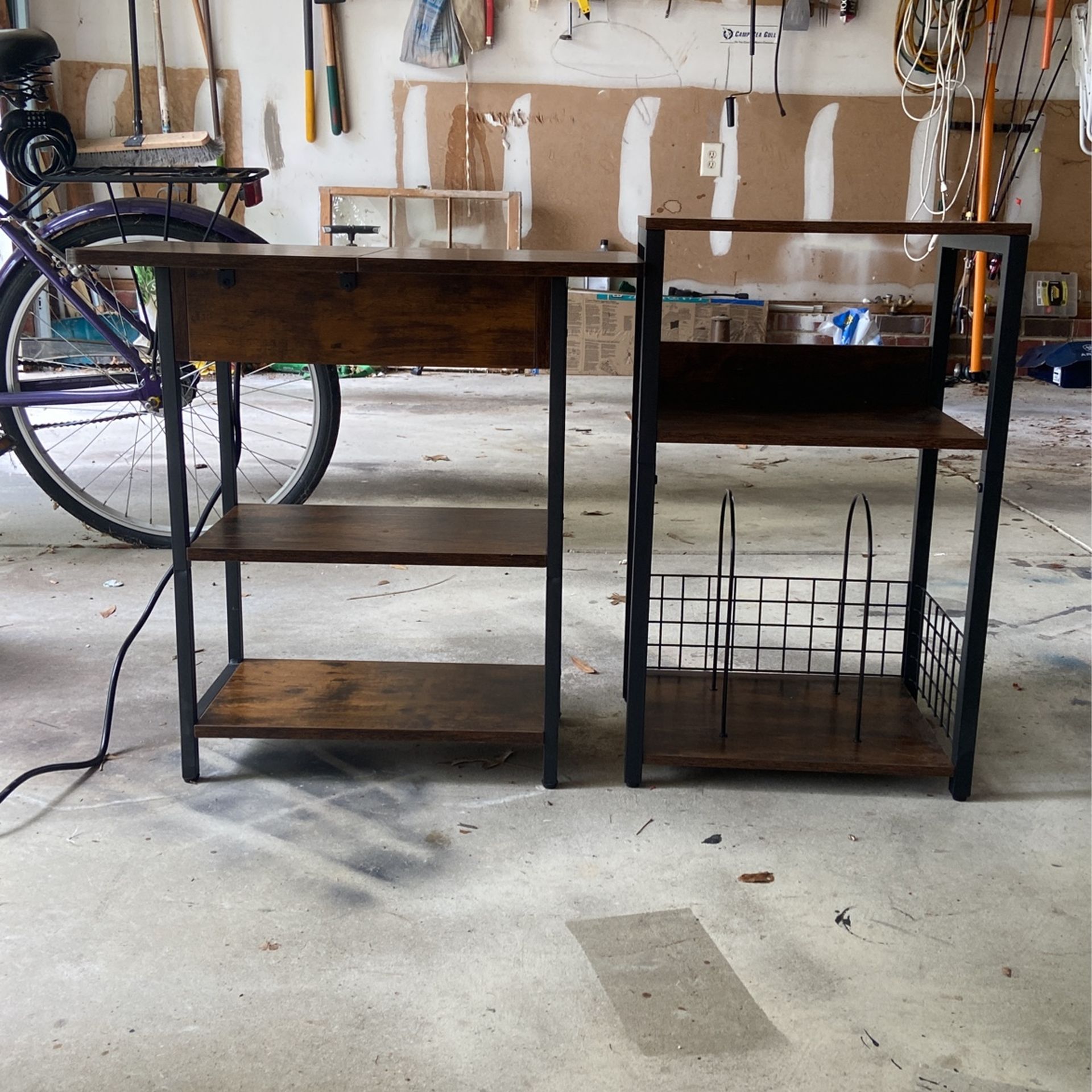 Matching End Tables, One With Power And Usb Output
