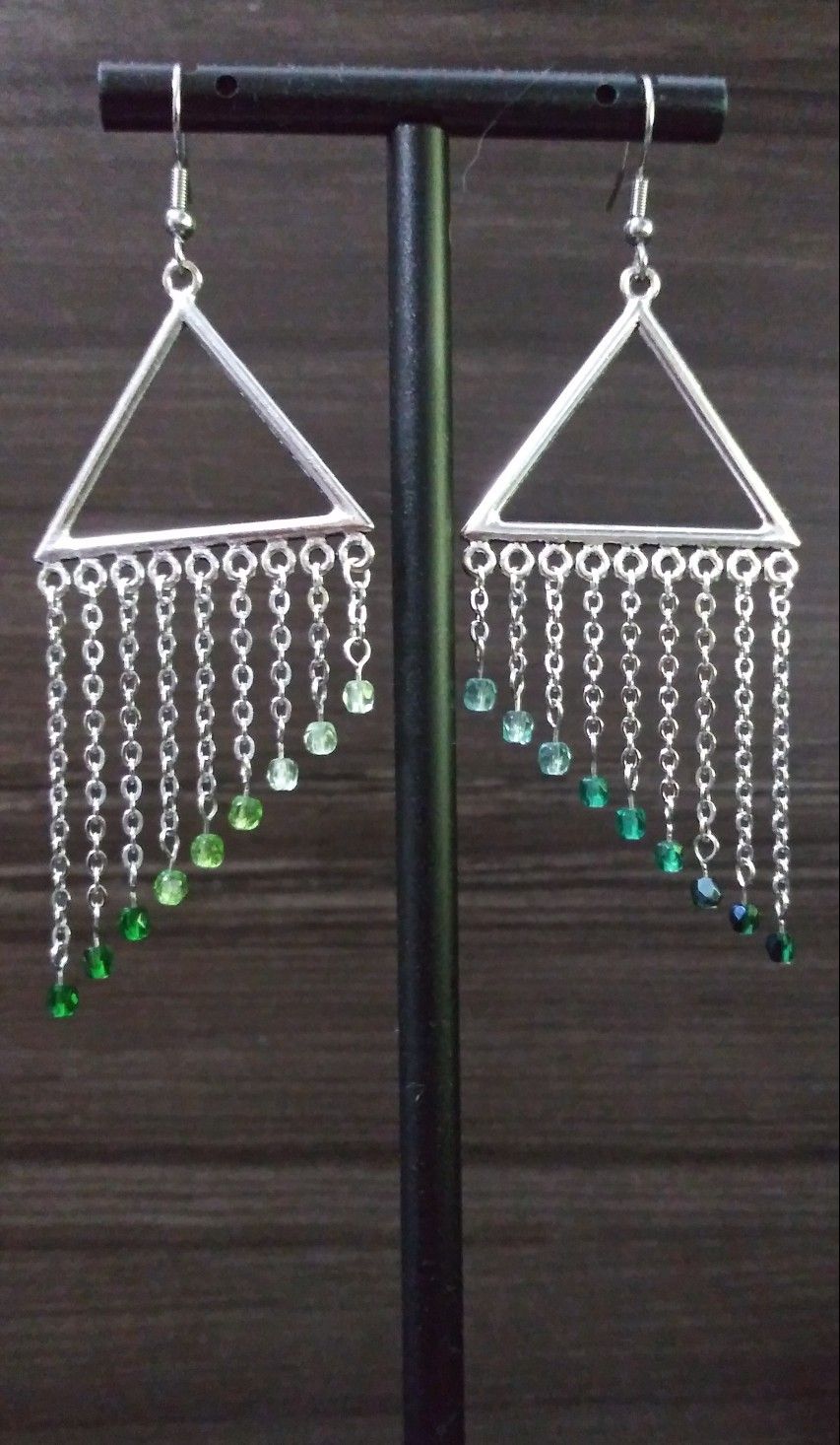 Ombre Slant Fringe Earrings