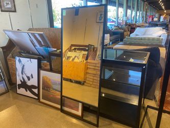 Black Framed Industrial Style Tall Mirror