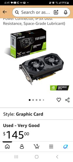 Asus Tuf Gaming GTX 1650 OC 4gb Vram