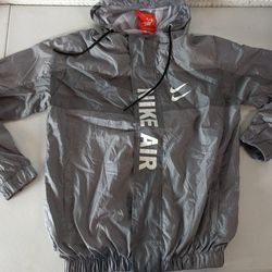 Nike Men's Swoosh Hoodie Windbreaker Jacket Grey Size S NWT