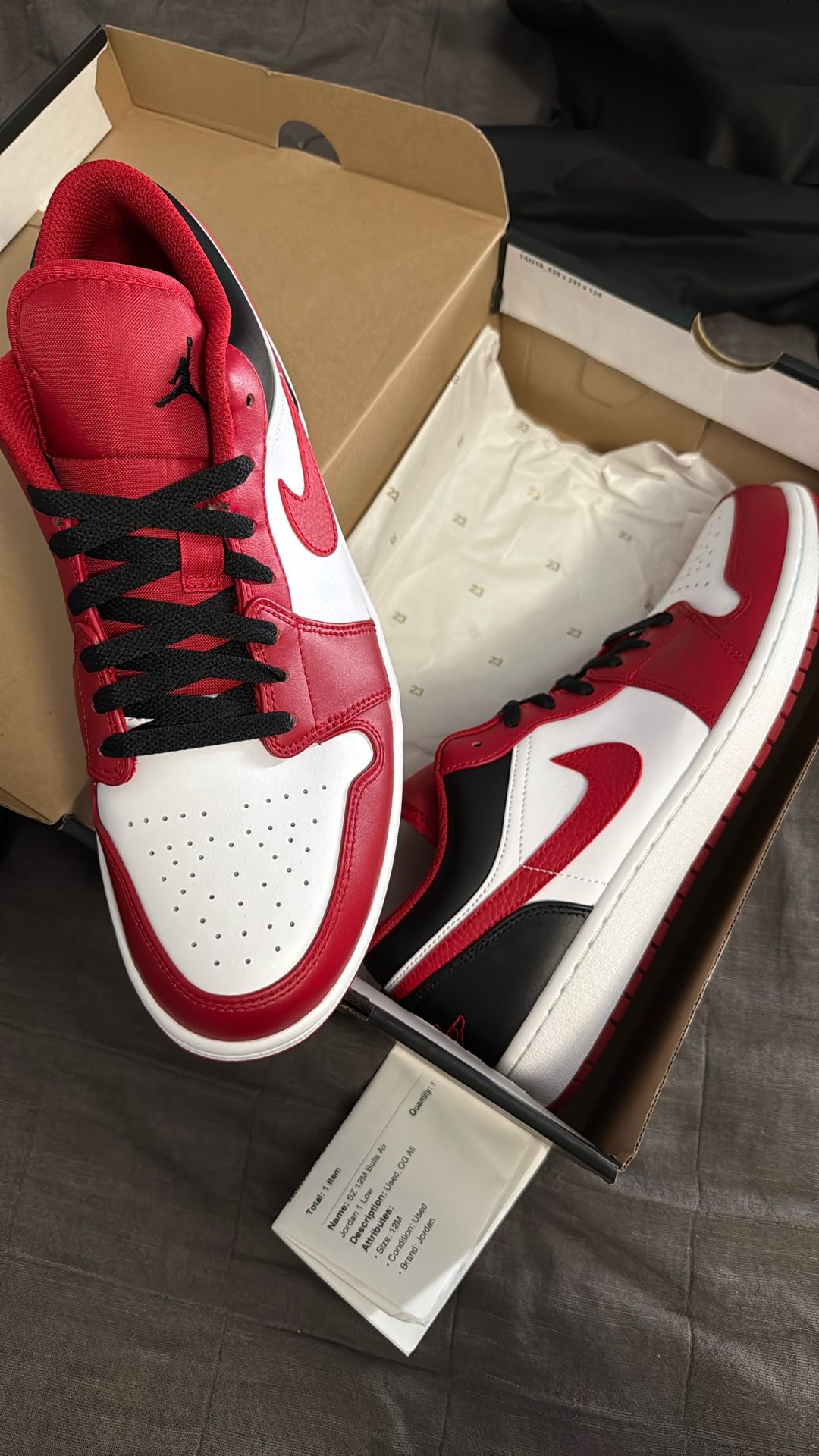 Size 12 Bulls Air Jordan 1 Low