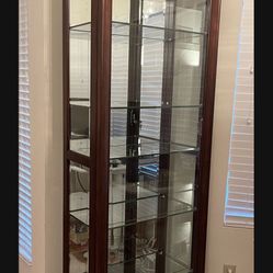 Modern Wood and Glass Curio Cabinet