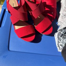 American Eagle Red Wedges by Lower East Side - Size 6 1/2