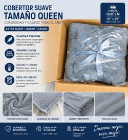 Queen Blanket 90 x 90 in Gray Polyester Solid All Seasons Machine Washable