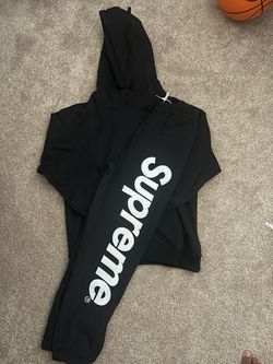 Supreme Black Hoodie and Sweatpants Set
