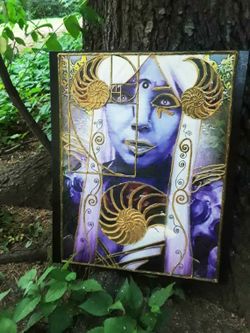 20x24 Mixed Media On Stretched Canvas Titled "Golden Ratio" With Original Photoshop Print