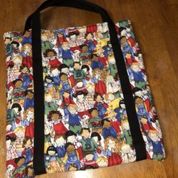 Children of the world fabric tote bag 17”x15” straps 6”