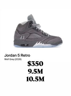 Jordan 5 Retro Wolf Grey (2026)