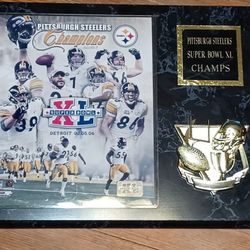 Pittsburgh Steelers Wall Plaque Gold Color Emblem Super Bowl Ward 
