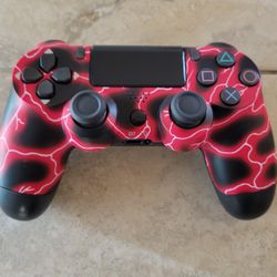 PS4 Controller - Red Lightning - Playstation 4 Joystick - PS3 - Playstation 3 - Wireless - Bluetooth 