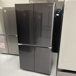 Split Zone Fridge New Black Stainless Steel Water Ice 