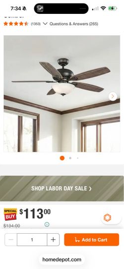52in Ceiling Fan With remote control