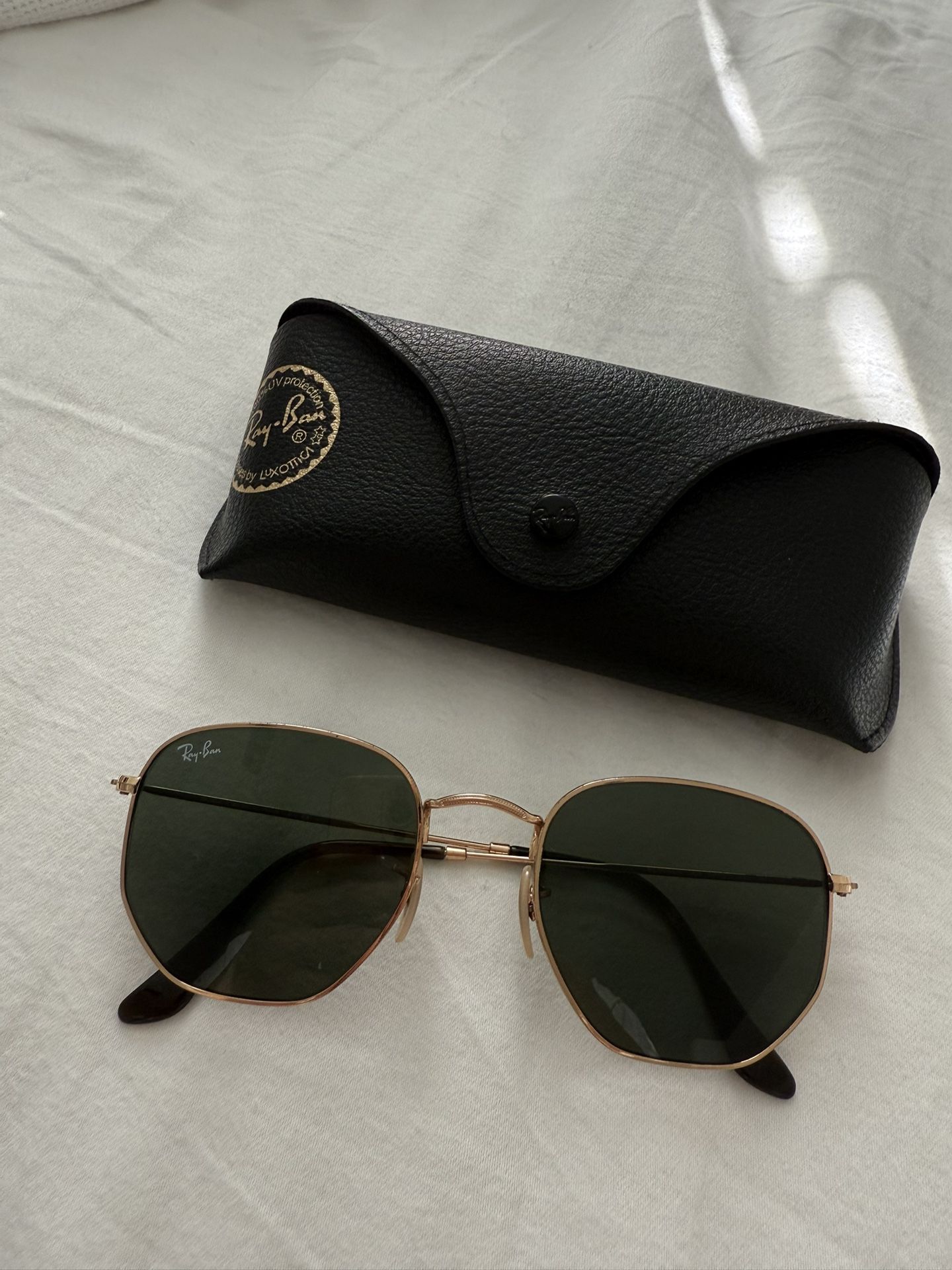 RayBan 3548N Hexagonal Flat Lenses Green/Gold