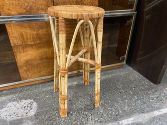 Bamboo & Rattan Round Counter Stool