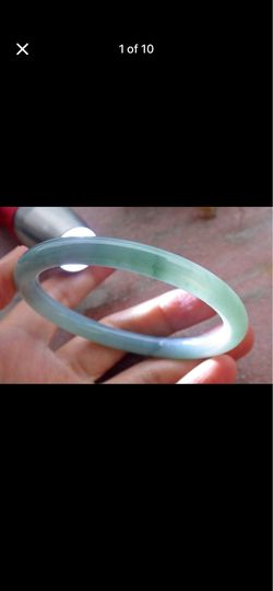 Certificate Jadeite Jade Hand Carved Grade A Natural Green Bangle Bracelet 59mm