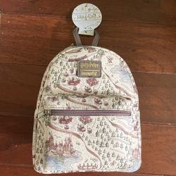 LOUNGEFLY Harry Potter/Hogwarts Map Mini Backpack/Purse - NEW