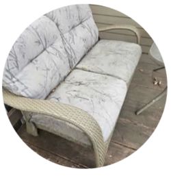 Outdoor wicker bench