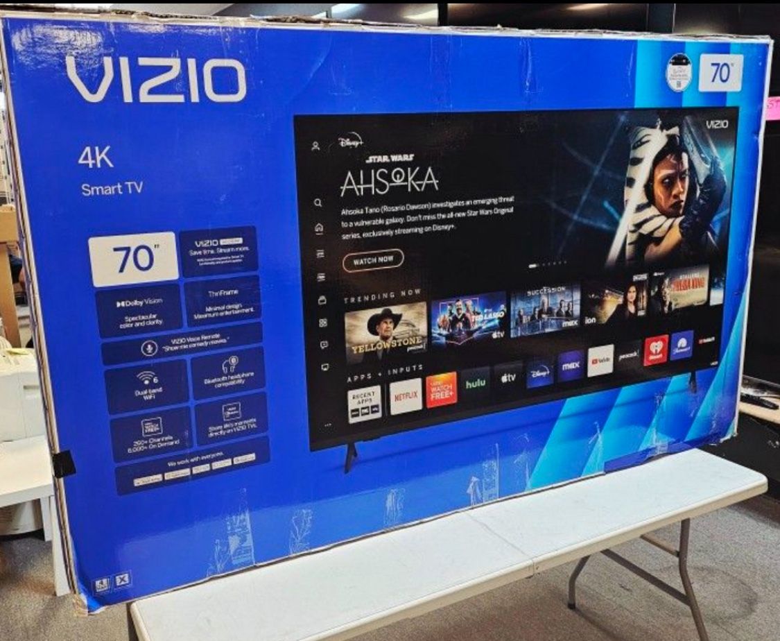 70 inch TV is 4K smart HDTV $55 down and financing free delivery six month warranty
