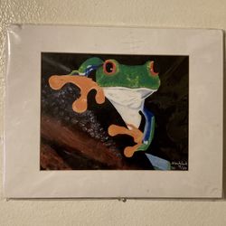 Print of Frog Peering by Blacklock 14” x 10.5”