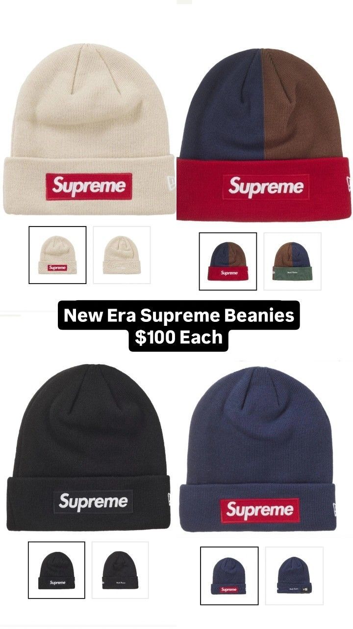 New Era Supreme Box Logo Beanies (Pick Up Only)
