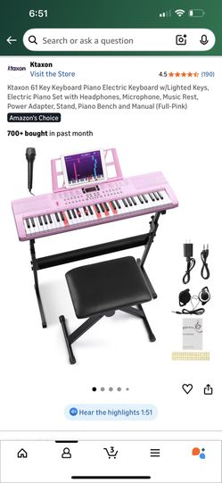Brand New In Box Piano/Keyboard (Pink)
