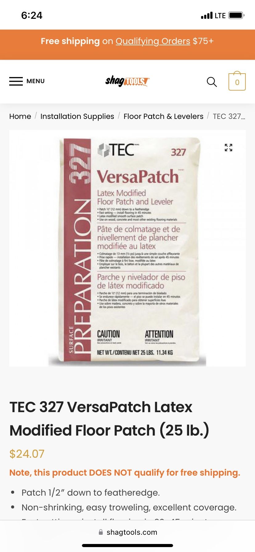 TEC Versapatch Flooring Modified Patch 25lb Bags