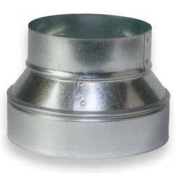 6" to 5" OR 5" to 6" Round Metal Pipe Reducer OR Increaser - Galvanized Steel Construction