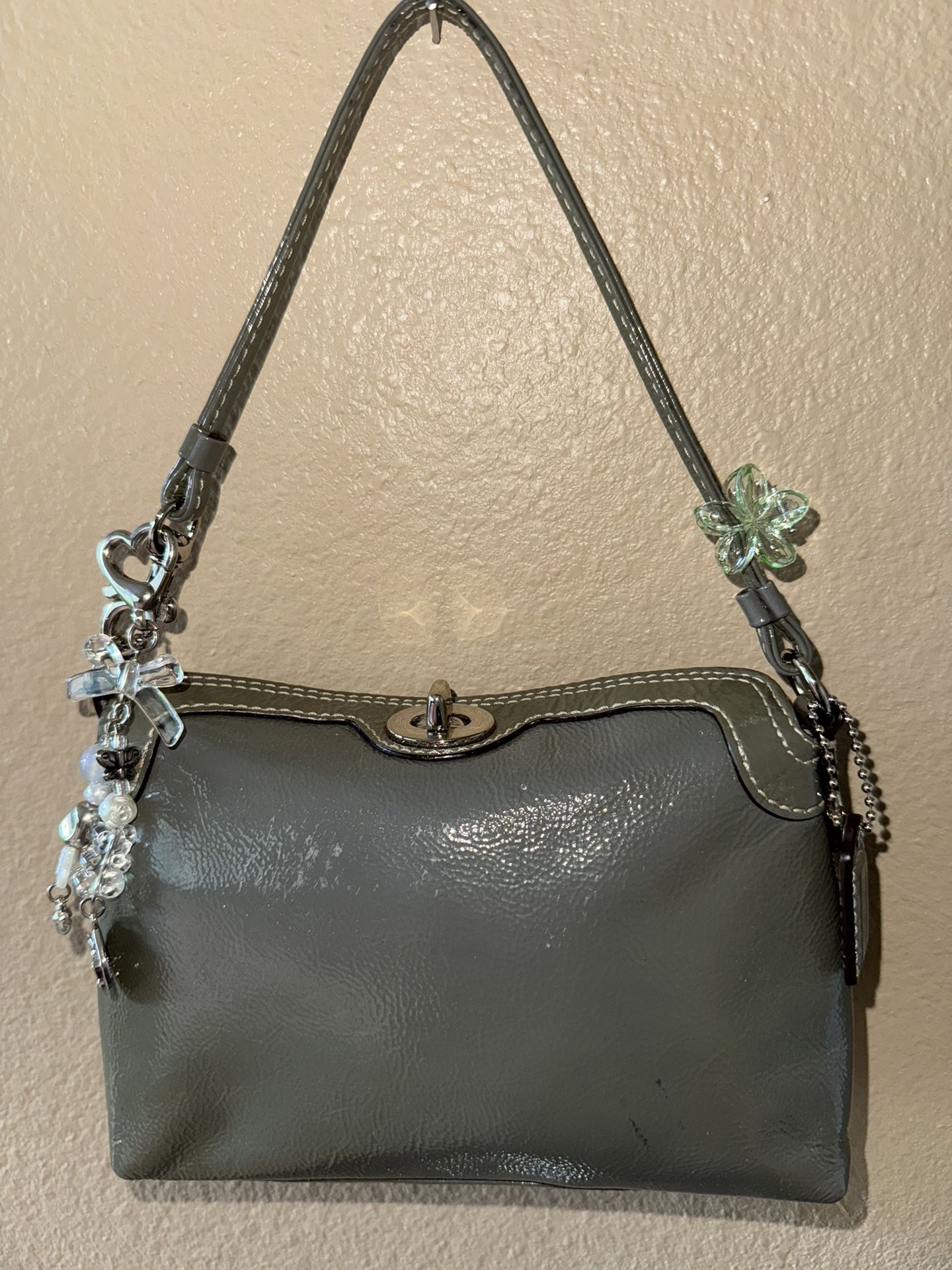 Coach Gray Leather Wristlet 