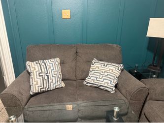 Two sofa one centre table two side table two lamps