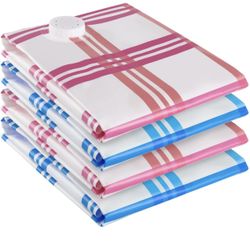 Compression Bags - Compression Storage Bags with 4 pcs, Roll-Up Space Saver Storage Bags for Travel, Comforters Blankets, Clothes, Pillows, Travel Spa