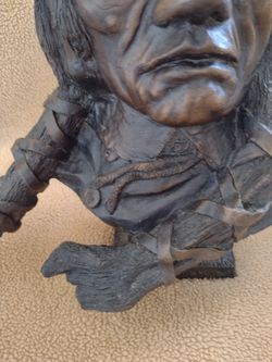 Solid Bronze Native American Bust Thumbnail