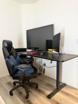 Complete Gaming Setup Bundle – Gaming PC + TV + Monitor + Electric Adjustable Desk + Gaming Chair + Accessories