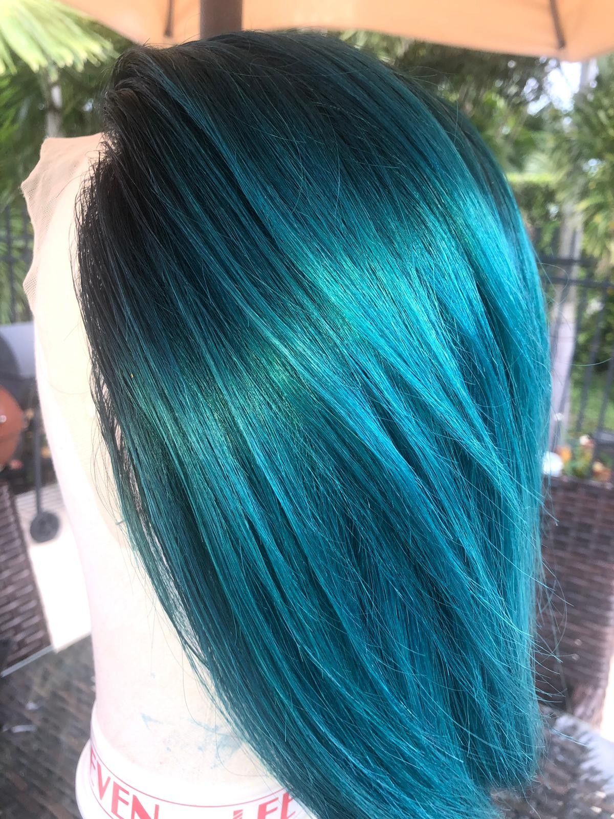 Emerald green lace wig 10 inch