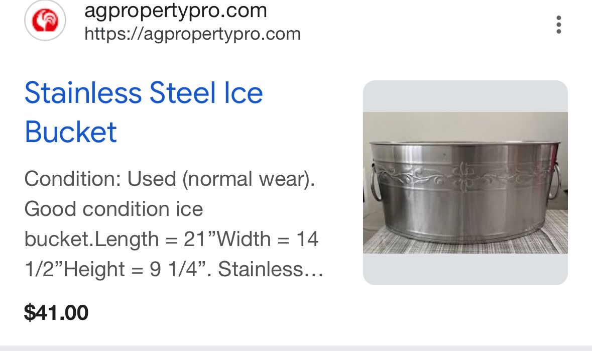 Stain steel ice bucket