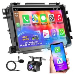 Android 13 Car Stereo for Honda Vezel HRV 2014 2015 2016 2017 2018 with Wireless Carplay & Android Auto, 5G WiFi, 9" 1080P Touch Screen GPS Navi Head 