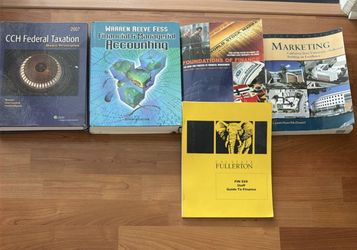 CSUF Accounting Textbooks: Taxation, Financial & Management, Finance, Marketing