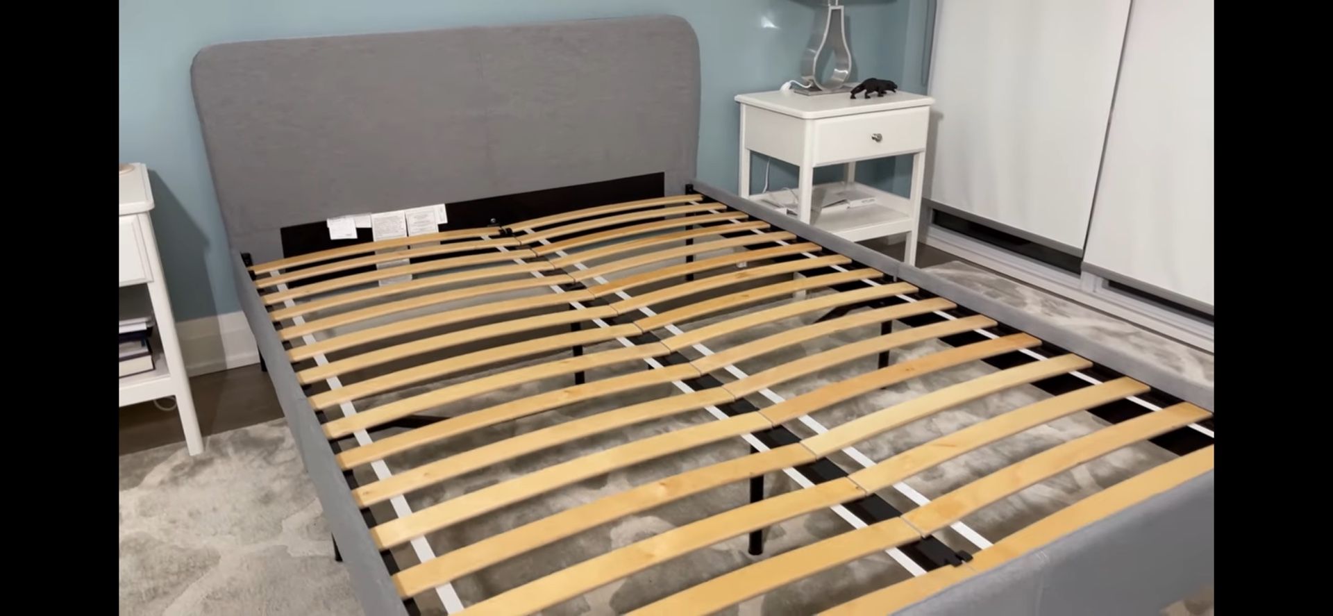 IKEA Slattum Queen Bed Frame -Light Grey