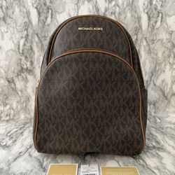 Michael Kors Abbey Large Backpack- Brown