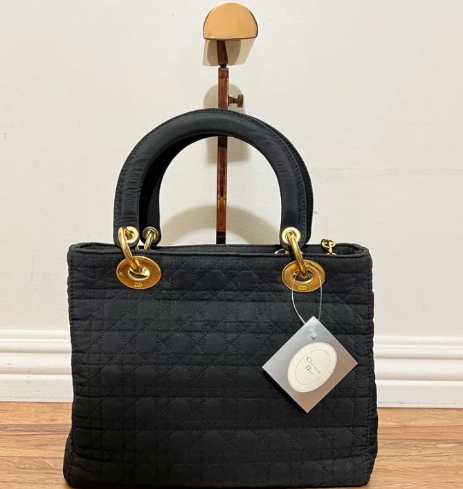Handbag - Leather-woven nylon black crossbody bag