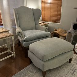 Custom Wing Chair With Ottoman