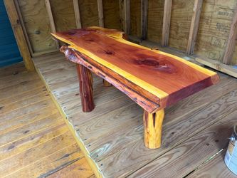 Live Edge Cedar Slab Coffee Table