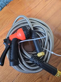 New 50ft METAL GARDEN HOSE