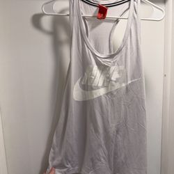 White Nike Running Tank- L