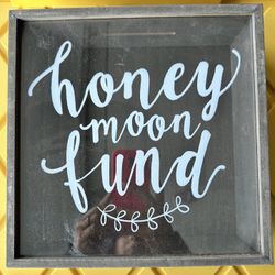 Honeymoon Fund Wood Coin Bank